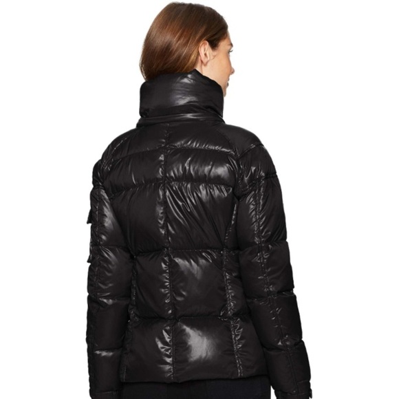 S13 Puffer Jacket with Faux Fur Hood Black Size Small - Picture 2 of 10